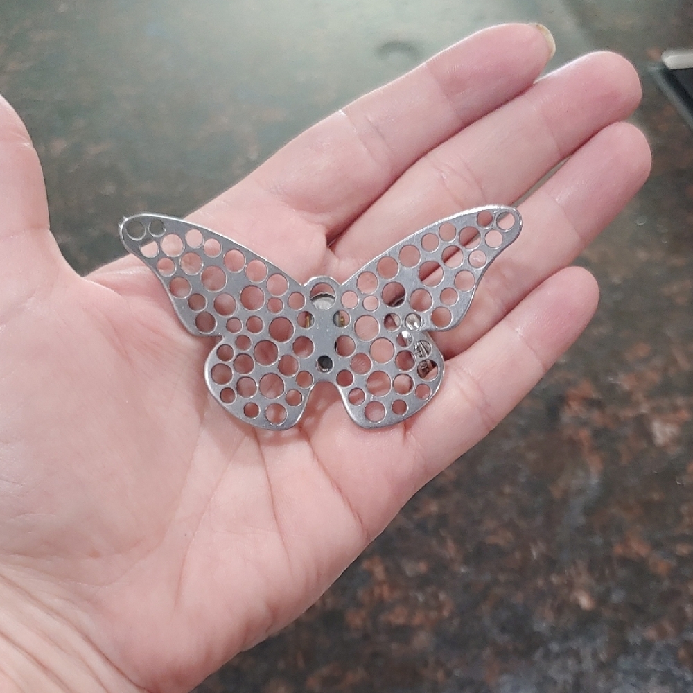 Elegant Silver Butterfly Scarf Clip